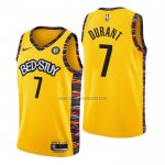 Camiseta Brooklyn Nets Kevin Durant NO 7 Ciudad 2020-21 Amarillo