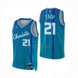 Camiseta Charlotte Hornets JT Thor NO 21 Ciudad 2021-22 Azul