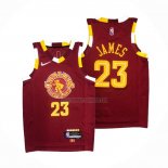 Camiseta Cleveland Cavaliers LeBron James NO 23 Ciudad Rojo