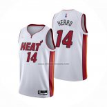 Camiseta Miami Heat Tyler Herro NO 14 Association 2021-22 Blanco