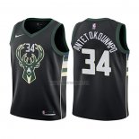 Camiseta Nino Milwaukee Bucks Giannis Antetokounmpo NO 34 Statement 2017-18 Negro