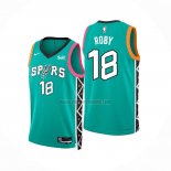 Camiseta San Antonio Spurs Isaiah Roby NO 18 Ciudad 2022-23 Verde