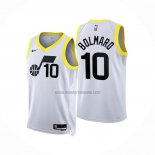 Camiseta Utah Jazz Leandro Bolmaro NO 10 Association 2022-23 Blanco
