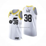 Camiseta Utah Jazz Saben Lee NO 38 Association Autentico 2022-23 Blanco