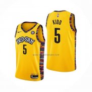 Camiseta Brooklyn Nets Jason Kidd NO 5 Ciudad 2020-21 Amarillo