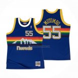 Camiseta Denver Nuggets Dikembe Mutombo NO 55 Hardwood Classics Throwback Azul