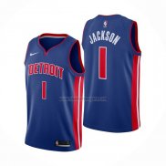 Camiseta Detroit Pistons Reggie Jackson NO 1 Icon Azul