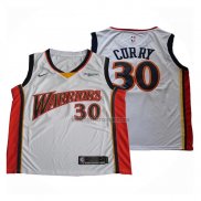 Camiseta Golden State Warriors Stephen Curry NO 30 Hardwood Classics Blanco