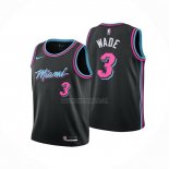 Camiseta Nino Miami Heat Dwyane Wade NO 3 Ciudad Negro