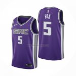 Camiseta Sacramento Kings De'Aaron Fox NO 5 Icon Violeta