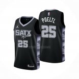 Camiseta San Antonio Spurs Jakob Poeltl NO 25 Statement 2022-23 Negro