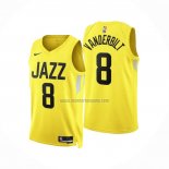 Camiseta Utah Jazz Jarred Vanderbilt NO 8 Icon 2022-23 Amarillo