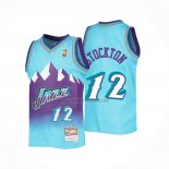 Camiseta Utah Jazz John Stockton NO 12 Mitchell & Ness 1996-97 Azul