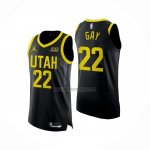 Camiseta Utah Jazz Rudy Gay NO 22 Statement Autentico 2022-23 Negro