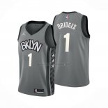 Camiseta Brooklyn Nets Mikal Bridges NO 1 Statement Gris