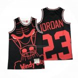 Camiseta Chicago Bulls Michael Jordan NO 23 Mitchell & Ness Big Face Negro