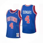 Camiseta Detroit Pistons Joe Dumars NO 4 Mitchell & Ness 1988-89 Azul