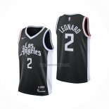 Camiseta Los Angeles Clippers Kawhi Leonard NO 2 Ciudad 2020-21 Negro