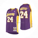 Camiseta Los Angeles Lakers Kobe Bryant NO 24 60th Anniversary Mitchell & Ness 2007-08 Violeta