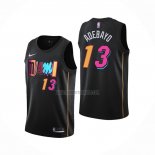 Camiseta Miami Heat Bam Adebayo NO 13 Ciudad 2021-22 Negro