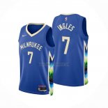 Camiseta Milwaukee Bucks Joe Ingles NO 7 Ciudad 2022-23 Azul