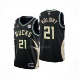 Camiseta Milwaukee Bucks Jrue Holiday NO 21 Statement 2022-23 Negro