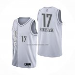 Camiseta Oklahoma City Thunder Aleksej Pokusevski NO 17 Ciudad 2021-22 Blanco