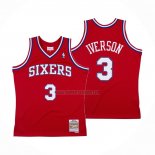 Camiseta Philadelphia 76ers Allen Iverson NO 3 Mitchell & Ness 2002-03 Rojo