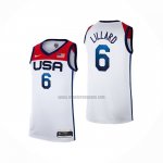 Camiseta USA 2021 Damian Lillard NO 6 Blanco