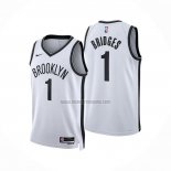 Camiseta Brooklyn Nets Mikal Bridges NO 1 Association 2022-23 Blanco