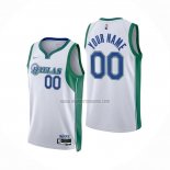 Camiseta Dallas Mavericks Personalizada Ciudad 2021-22 Blanco