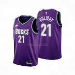 Camiseta Milwaukee Bucks Jrue Holiday NO 21 Classic 2022-23 Violeta