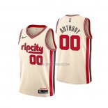 Camiseta Portland Trail Blazers Carmelo Anthony NO 00 Ciudad 2019-20 Crema