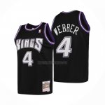 Camiseta Sacramento Kings Chris Webber NO 4 Mitchell & Ness 2000-01 Negro