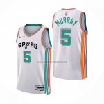 Camiseta San Antonio Spurs Dejounte Murray NO 5 Ciudad 2021-22 Blanco