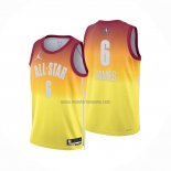 Camiseta All Star 2023 Los Angeles Lakers LeBron James NO 6 Naranja