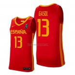 Camiseta Espana Marc Gasol NO 13 2019 FIBA Baketball World Cup Rojo