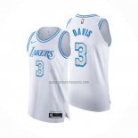 Camiseta Los Angeles Lakers Anthony Davis NO 3 Ciudad Autentico 2020-21 Blanco