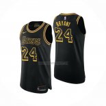 Camiseta Los Angeles Lakers Kobe Bryant NO 24 Black Mamba Autentico Negro