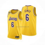 Camiseta Los Angeles Lakers LeBron James NO 6 Icon 2022-23 Amarillo