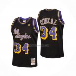 Camiseta Los Angeles Lakers Shaquille O'neal NO 34 Mitchell & Ness 1996-97 Negro