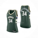 Camiseta Mujer Milwaukee Bucks Giannis Antetokounmpo NO 34 Icon Verde