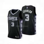 Camiseta San Antonio Spurs Keldon Johnson NO 3 Statement 2022-23 Negro