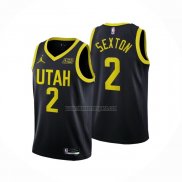 Camiseta Utah Jazz Collin Sexton NO 2 Statement 2022-23 Negro