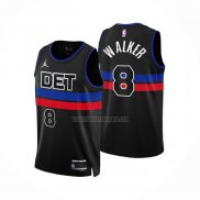 Camiseta Detroit Pistons Kemba Walker NO 8 Statement 2022-23 Negro