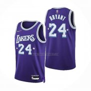 Camiseta Los Angeles Lakers Kobe Bryant NO 24 Ciudad Edition 2021-22 Violeta