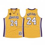 Camiseta Los Angeles Lakers Kobe Bryant NO 24 Hardwood Classics Amarillo
