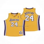 Camiseta Los Angeles Lakers Kobe Bryant NO 24 Mitchell & Ness Amarillo