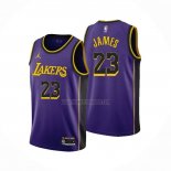 Camiseta Los Angeles Lakers LeBron James NO 23 Statement 2022-23 Violeta