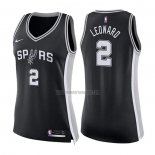 Camiseta Mujer San Antonio Spurs Kawhi Leonard NO 2 Icon 2017-18 Negro